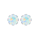 6 MM Decorative Ethiopian Opal Solitaire Stud Earrings Ethiopian Opal - ( AAA ) - Quality - Rosec Jewels