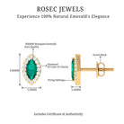 3/4 CT Classic Marquise Cut Emerald and Diamond Accent Stud Earrings Emerald - ( AAA ) - Quality - Rosec Jewels