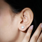1.25 CT Classic Ethiopian Opal and Moissanite Halo Stud Earrings Ethiopian Opal - ( AAA ) - Quality - Rosec Jewels