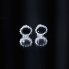 Real 2 Carat Oval Black Onyx Stud Earrings with Moissanite Halo AAA 92.5 Sterling Silver - Rosec Jewels