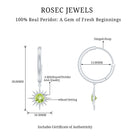 4 MM Round Shape Peridot and Gold Sunburst Hoop Drop Earrings For Women Peridot - ( AAA ) - Quality - Rosec Jewels