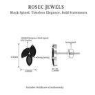 1.25 CT Marquise Black Spinel Leaf Cluster Stud Earrings in Prong Setting Black Spinel - ( AAA ) - Quality - Rosec Jewels