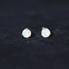 0.50 CT Ethiopian Opal Minimal Solitaire Stud Earrings in Gold Ethiopian Opal - ( AAA ) - Quality - Rosec Jewels