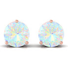 Minimalist Ethiopian Opal Solitaire Stud Earrings AAA - Rosec Jewels