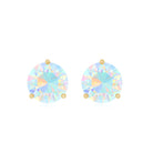 Minimalist Ethiopian Opal Solitaire Stud Earrings AAA - Rosec Jewels