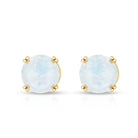 0.74 Carat Moonstone Solitaire Stud Earrings for Women AAA - Rosec Jewels