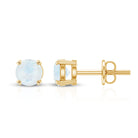0.74 Carat Moonstone Solitaire Stud Earrings for Women AAA - Rosec Jewels