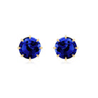 Created Blue Sapphire Solitaire Stud Earrings in Claw Setting Lab Created Blue Sapphire - ( AAAA ) - Quality - Rosec Jewels