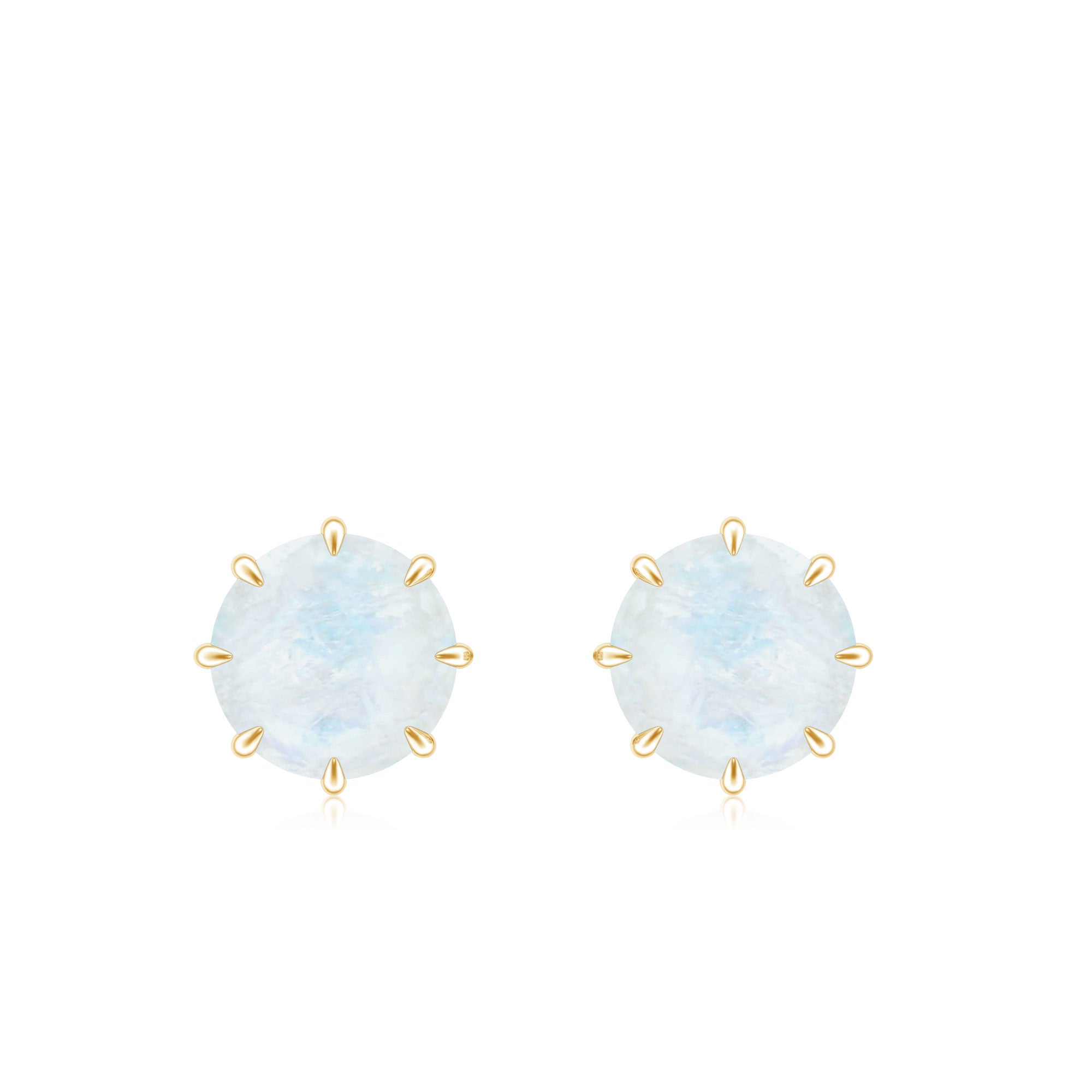 Real 0.7 Carat Moonstone Stud Earrings with Screw Back AAA - Rosec Jewels