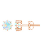 1 Carat Natural Ethiopian Opal Solitaire Stud Earrings AAA - Rosec Jewels