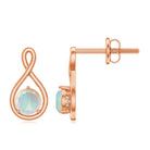 Genuine Ethiopian Opal Infinity Stud Earrings with Certificate AAA - Rosec Jewels