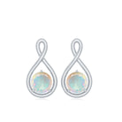 Genuine Ethiopian Opal Infinity Stud Earrings with Certificate AAA - Rosec Jewels