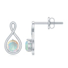 Genuine Ethiopian Opal Infinity Stud Earrings with Certificate AAA - Rosec Jewels