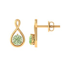 0.75 CT Green Sapphire Solitaire Infinity Stud Earrings in Gold Green Sapphire - ( AAA ) - Quality - Rosec Jewels