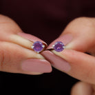 5X5 MM Amethyst Solitaire Stud Earrings for Women Amethyst - ( AAA ) - Quality - Rosec Jewels
