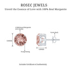 8 MM Round Morganite Solitaire Stud Earrings in Claw Setting Morganite - ( AAA ) - Quality - Rosec Jewels