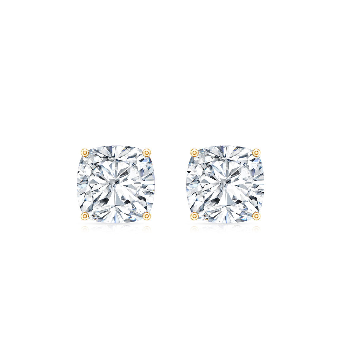 Certified 6.3 Carat Cushion Cut Moissanite Stud Earrings D-VS1 - Rosec Jewels