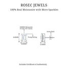 6X8 MM Octagon Shape Moissanite Solitaire Stud Earrings Moissanite - ( D-VS1 ) - Color and Clarity - Rosec Jewels