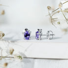 1.2 Carat Lab Created Blue Sapphire Turtle Stud Earrings AAAA - Rosec Jewels