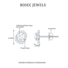 Certified White Topaz Minimal Halo Stud Earrings White Topaz - ( AAA ) - Quality - Rosec Jewels
