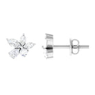 Classic Natural Diamond Cluster Stud Earrings Diamond - ( HI-SI ) - Color and Clarity - Rosec Jewels