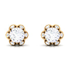 Solitaire Moissanite Designer Stud Earrings Moissanite - ( D-VS1 ) - Color and Clarity - Rosec Jewels