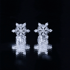 Lab Created Diamond Snowflake Stud Earrings With Screw Back Lab - ( EF-VS ) - Rosec Jewels