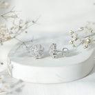 Rosec Jewels-Certified Lab Grown Diamond Flower Bridal Stud Earrings