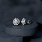 Rosec Jewels-Certified Lab Grown Diamond Flower Bridal Stud Earrings