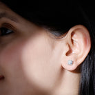 Rosec Jewels-Certified Brilliant Cut Diamond Halo Stud Earrings