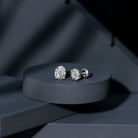 Rosec Jewels-Certified Brilliant Cut Diamond Halo Stud Earrings