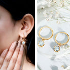 Rosec Jewels-Bezel Set Lab Grown Diamond Drop Earrings for Women