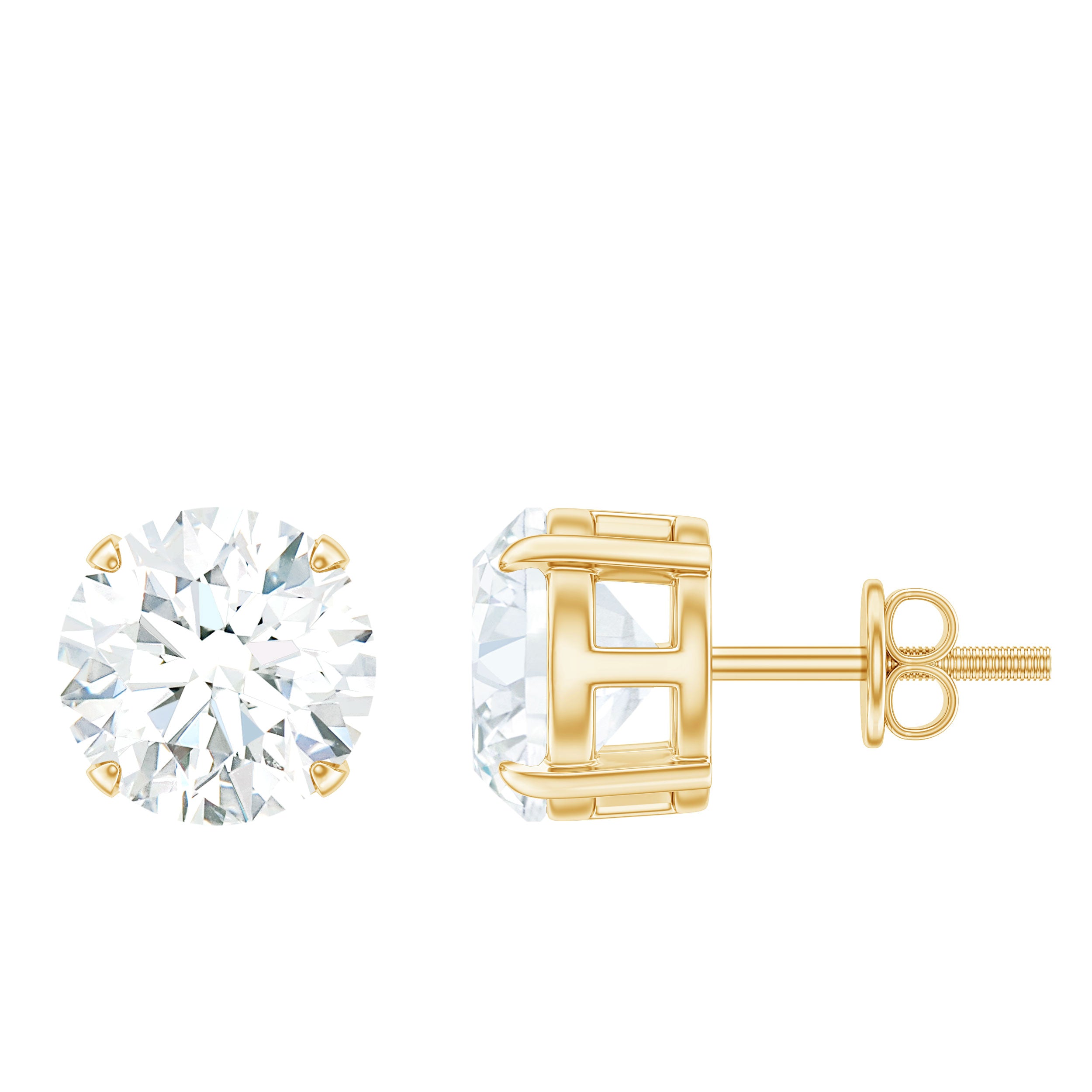 Rosec Jewels-Prong Set Lab Created Diamond Solitaire Stud Earrings