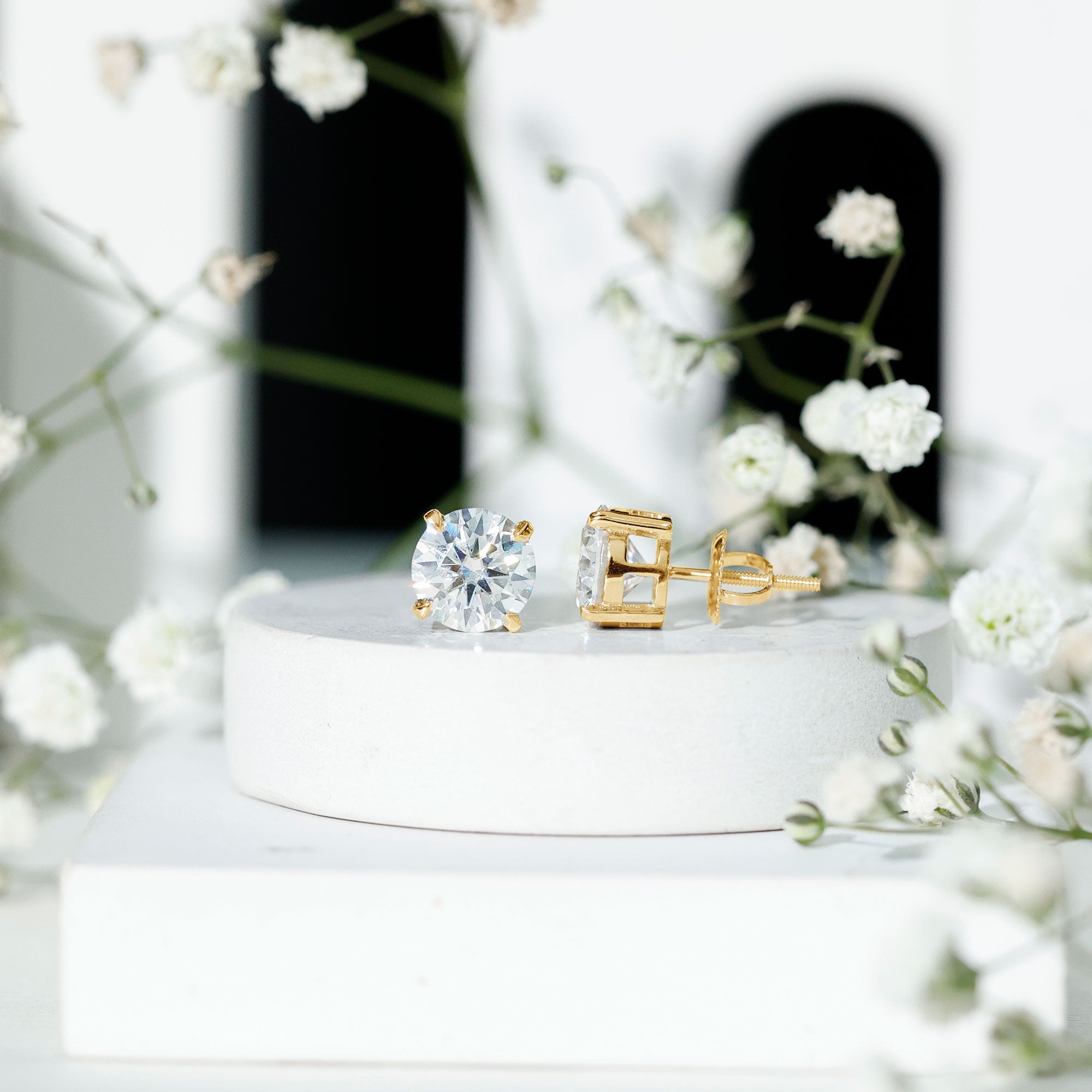 Rosec Jewels-Prong Set Lab Created Diamond Solitaire Stud Earrings