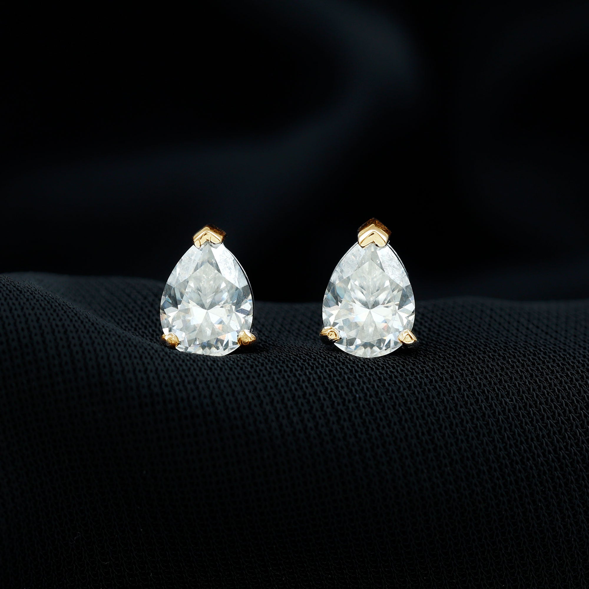 Rosec Jewels-Certified 2 Carat Diamond Teardrop Earrings With Screw Back