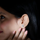 Rosec Jewels-Certified Lab Created Diamond Crown Earrings for Women