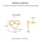 Rosec Jewels-Certified Lab Created Diamond Heart Infinity Stud Earrings