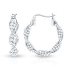 Certified Lab Grown Diamond Twisted Hoop Earrings for Women Lab - ( EF-VS ) - Rosec Jewels