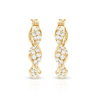 Certified Lab Grown Diamond Twisted Hoop Earrings for Women Lab - ( EF-VS ) - Rosec Jewels