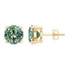 2 Carat Solitaire Lab Grown Green Diamond Stud Earrings with IGI Certificate Vivid Green - VS1 - Rosec Jewels