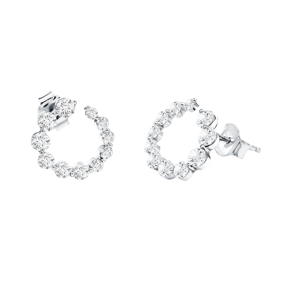 Rosec Jewels-Lab Grown Front Facing Diamond Hoop Earrings for Women