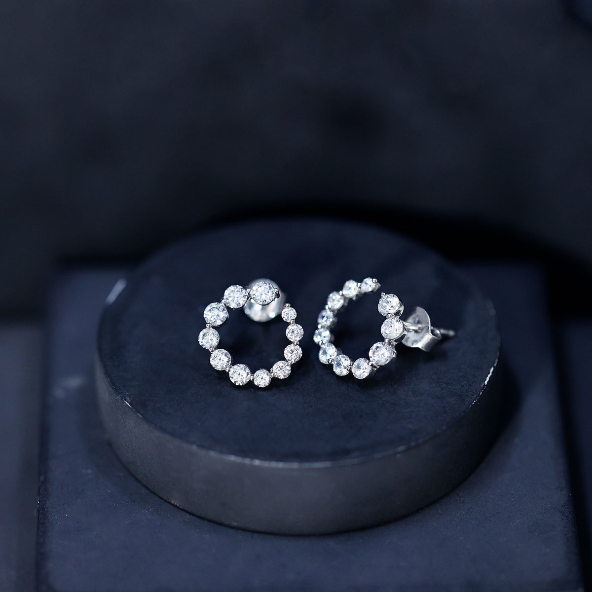 Rosec Jewels-Lab Grown Front Facing Diamond Hoop Earrings for Women