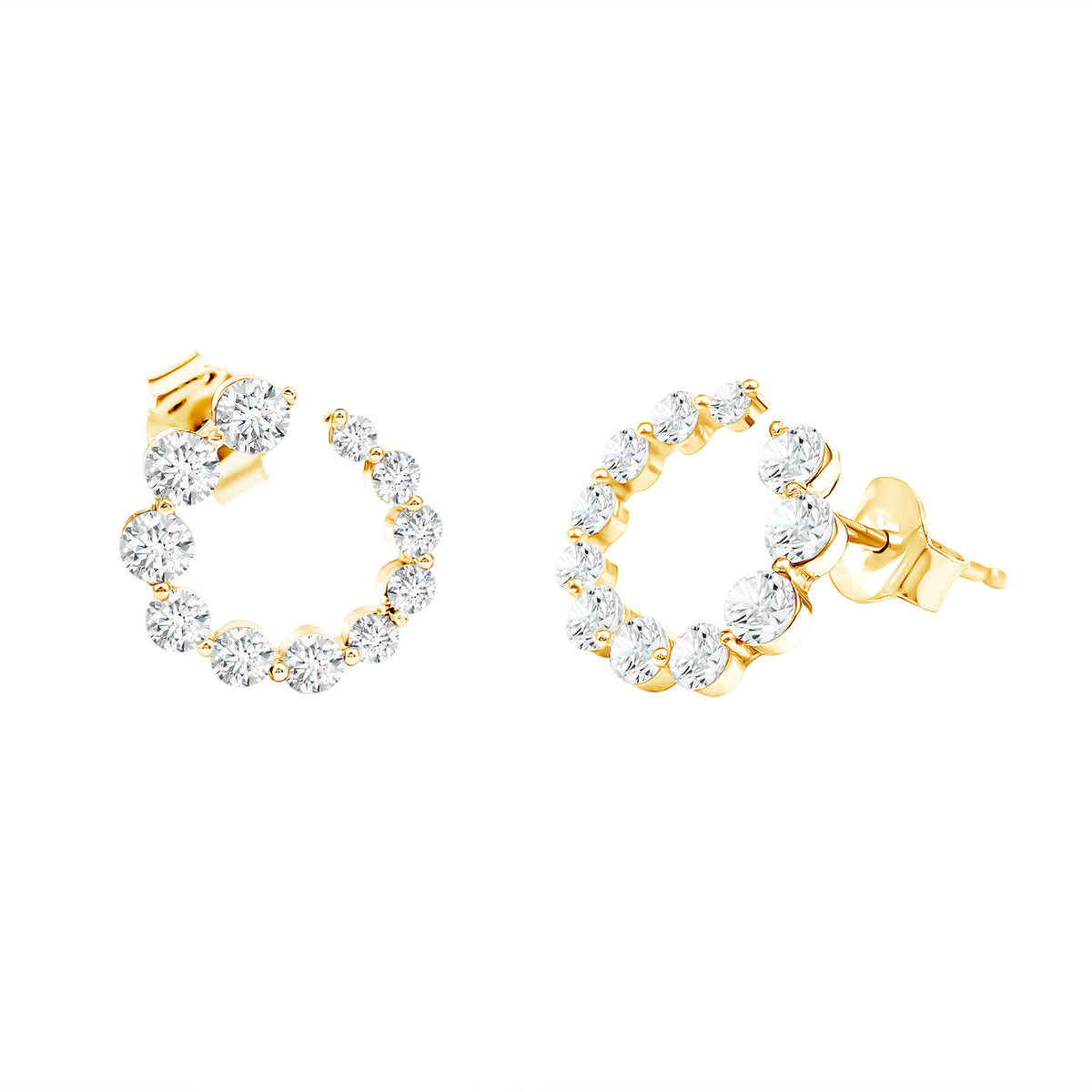 Rosec Jewels-Lab Grown Front Facing Diamond Hoop Earrings for Women
