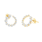 Lab Grown Front Facing Diamond Hoop Earrings for Women Lab - ( EF-VS ) - Rosec Jewels