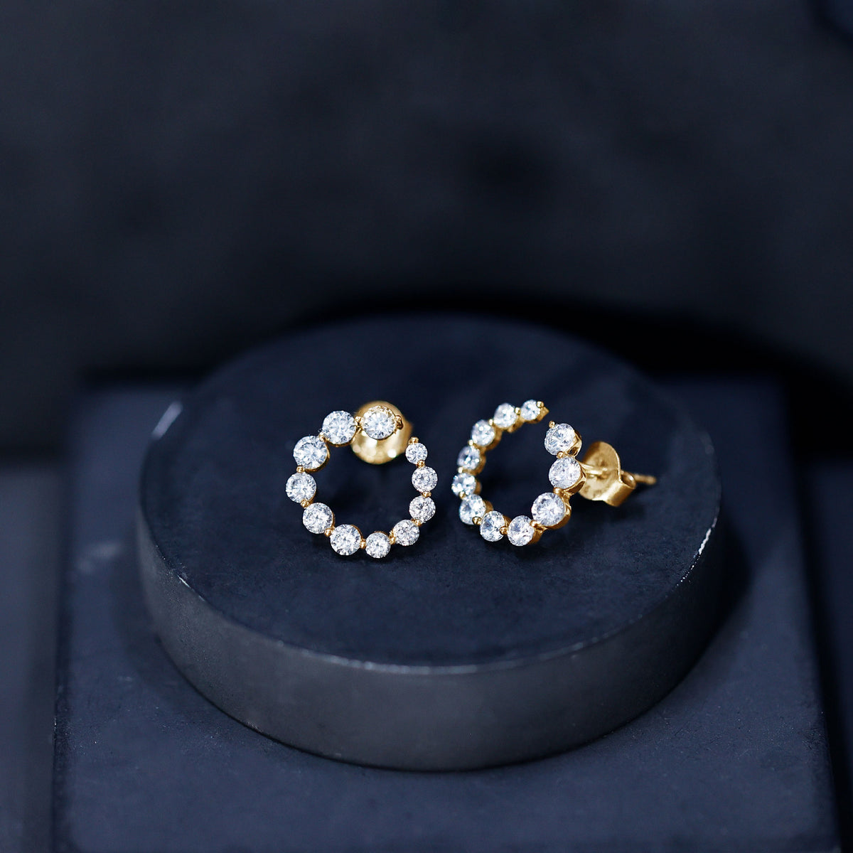 Rosec Jewels-Lab Grown Front Facing Diamond Hoop Earrings for Women
