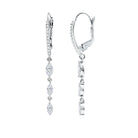 Rosec Jewels-Certified Lab Grown Diamond Long Dangle Earrings for Bride