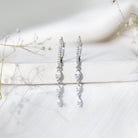 Rosec Jewels-Certified Lab Grown Diamond Long Dangle Earrings for Bride