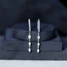 Rosec Jewels-Certified Lab Grown Diamond Long Dangle Earrings for Bride