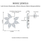 Rosec Jewels-Pear Cut Lab Grown Diamond Flower Stud Earrings with Screw Back