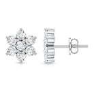 Rosec Jewels-Certified Lab Grown Diamond Flower Stud Earrings for Women